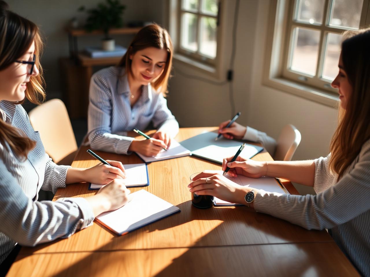 Team collaborating around a table